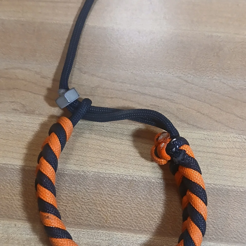 Men's Black and‎ Orange Twisted Bracelet